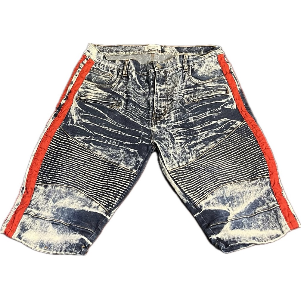FWRD Stylish men’s Denim Shorts with Red Accents size 40